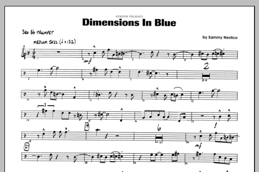 Download Sammy Nestico Dimensions In Blue - 3rd Bb Trumpet Sheet Music