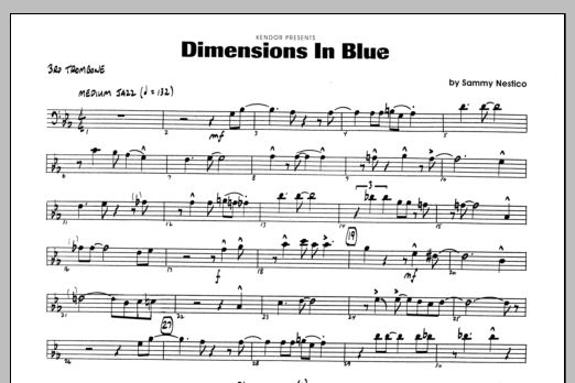 Download Sammy Nestico Dimensions In Blue - 3rd Trombone Sheet Music