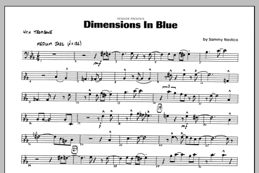 Download Sammy Nestico Dimensions In Blue - 4th Trombone Sheet Music