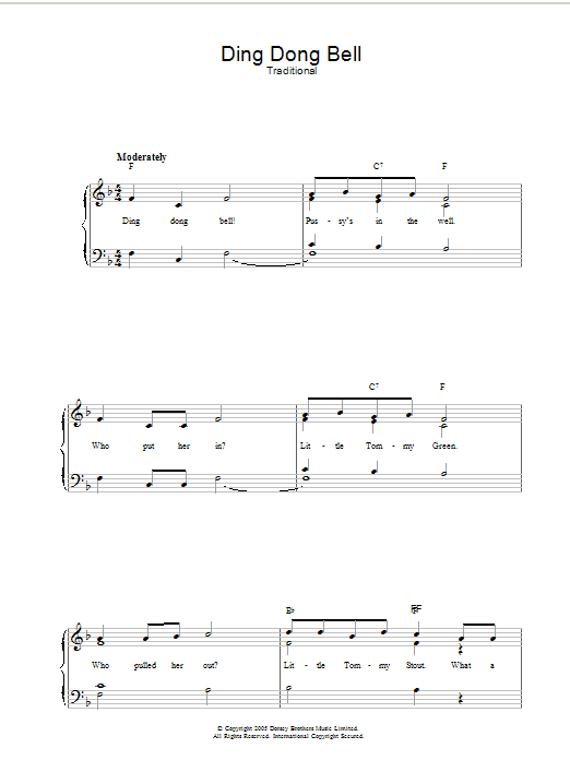 Download Traditional Ding Dong Bell Sheet Music