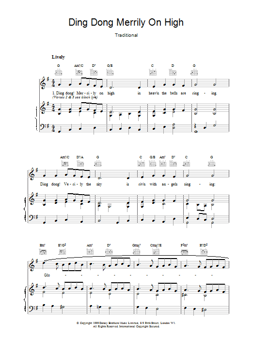 Download French Carol Ding Dong! Merrily On High! Sheet Music
