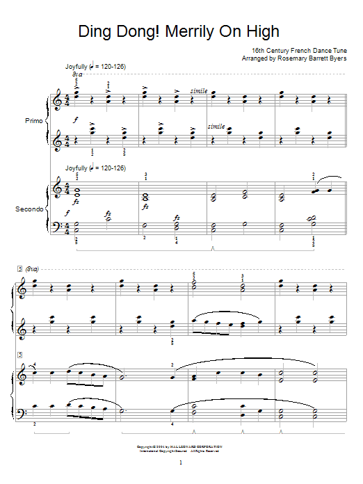 Download Traditional Carol Ding Dong! Merrily On High! Sheet Music