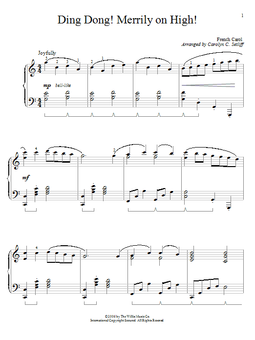 Download Traditional Carol Ding Dong! Merrily On High! Sheet Music