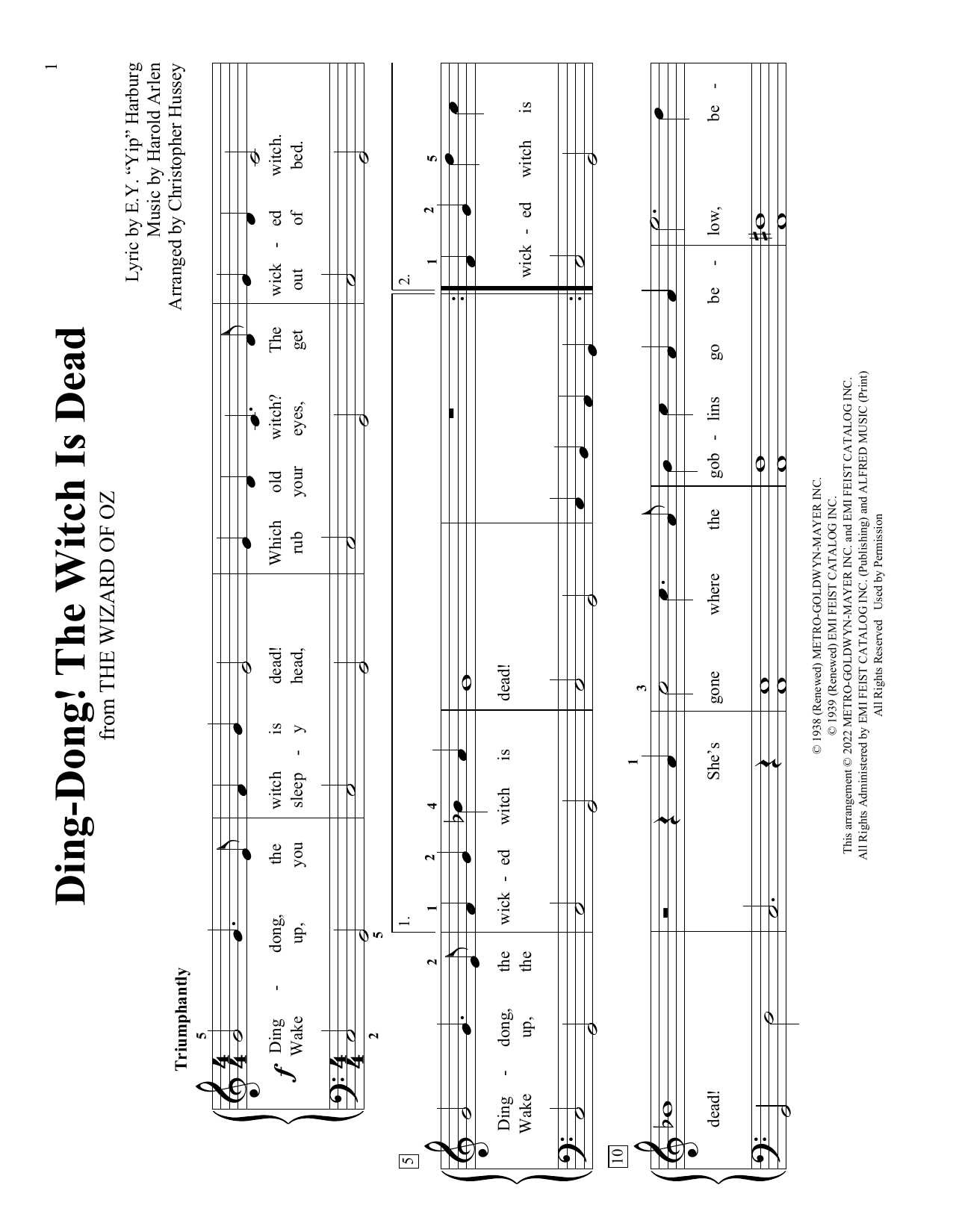 Download Harold Arlen Ding-Dong! The Witch Is Dead (from The Sheet Music