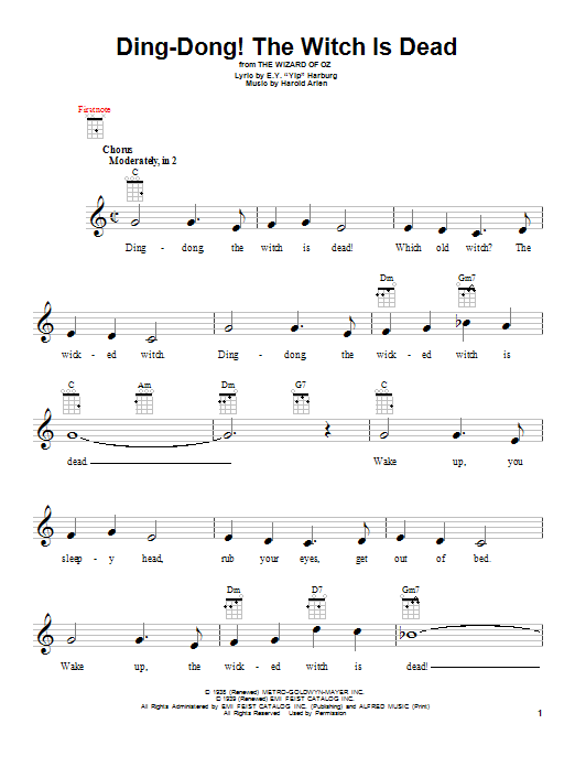 Download Harold Arlen Ding-Dong! The Witch Is Dead Sheet Music