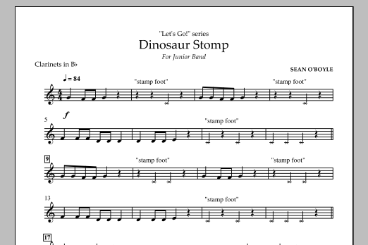 Download Sean O'Boyle Dinosaur Stomp - Bb Clarinet Sheet Music