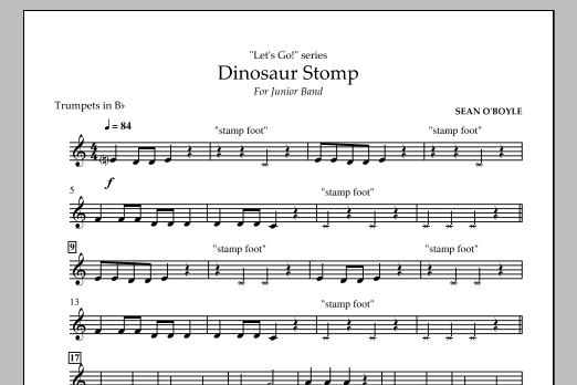 Download Sean O'Boyle Dinosaur Stomp - Bb Trumpet Sheet Music