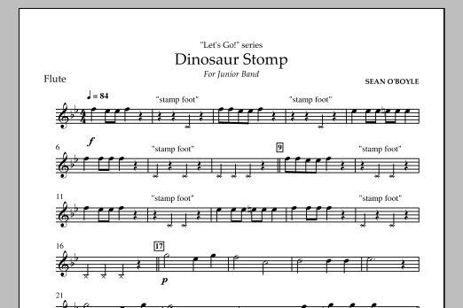 Download Sean O'Boyle Dinosaur Stomp - Flute Sheet Music