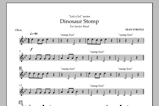 Download Sean O'Boyle Dinosaur Stomp - Oboe Sheet Music