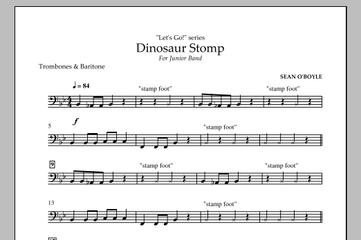 Download Sean O'Boyle Dinosaur Stomp - Trombone/Baritone B.C. Sheet Music