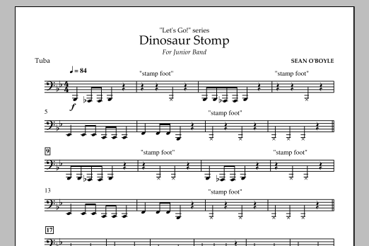 Download Sean O'Boyle Dinosaur Stomp - Tuba Sheet Music