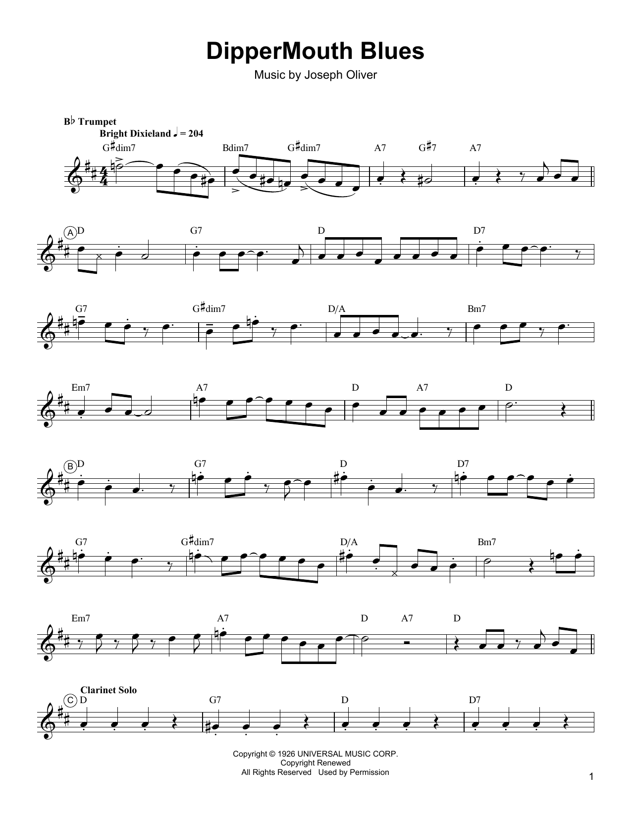 Download Arturo Sandoval Dippermouth Blues Sheet Music