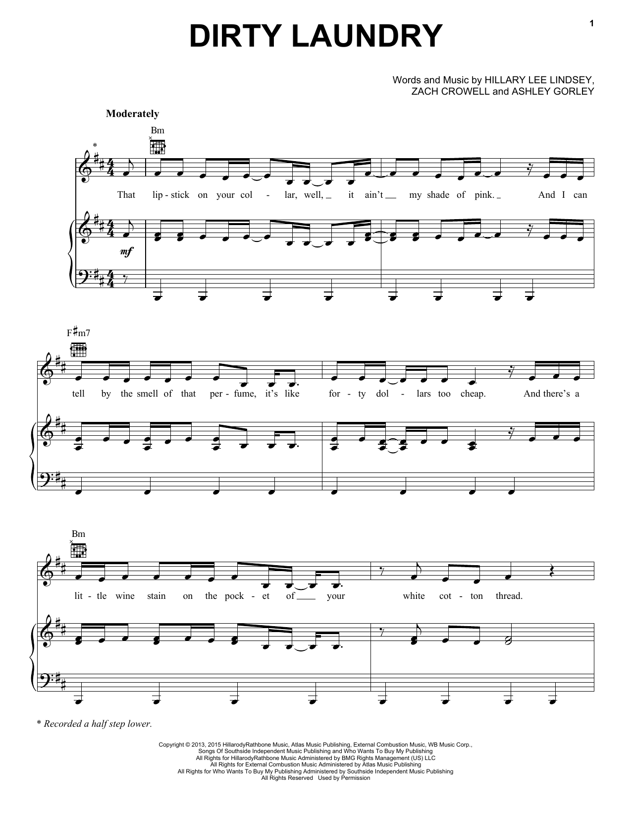 Download Carrie Underwood Dirty Laundry Sheet Music