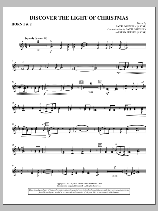 Download Patti Drennan Discover The Light Of Christmas - F Hor Sheet Music