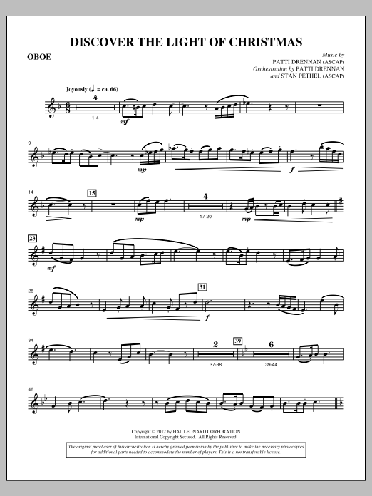 Download Patti Drennan Discover The Light Of Christmas - Oboe Sheet Music