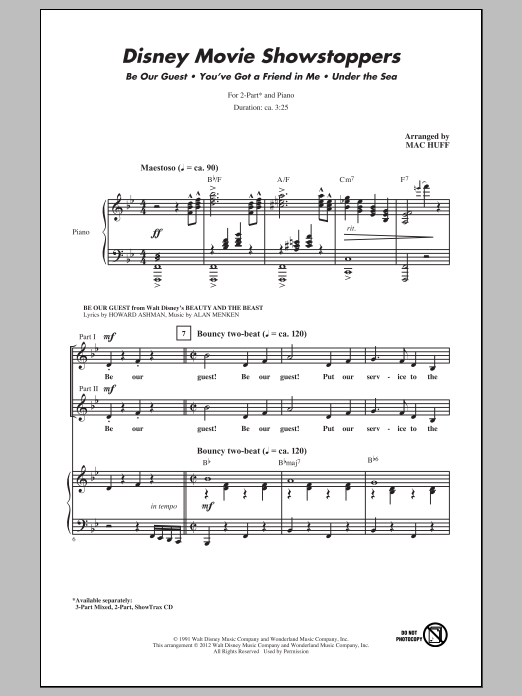 Download Mac Huff Disney Movie Showstoppers Sheet Music