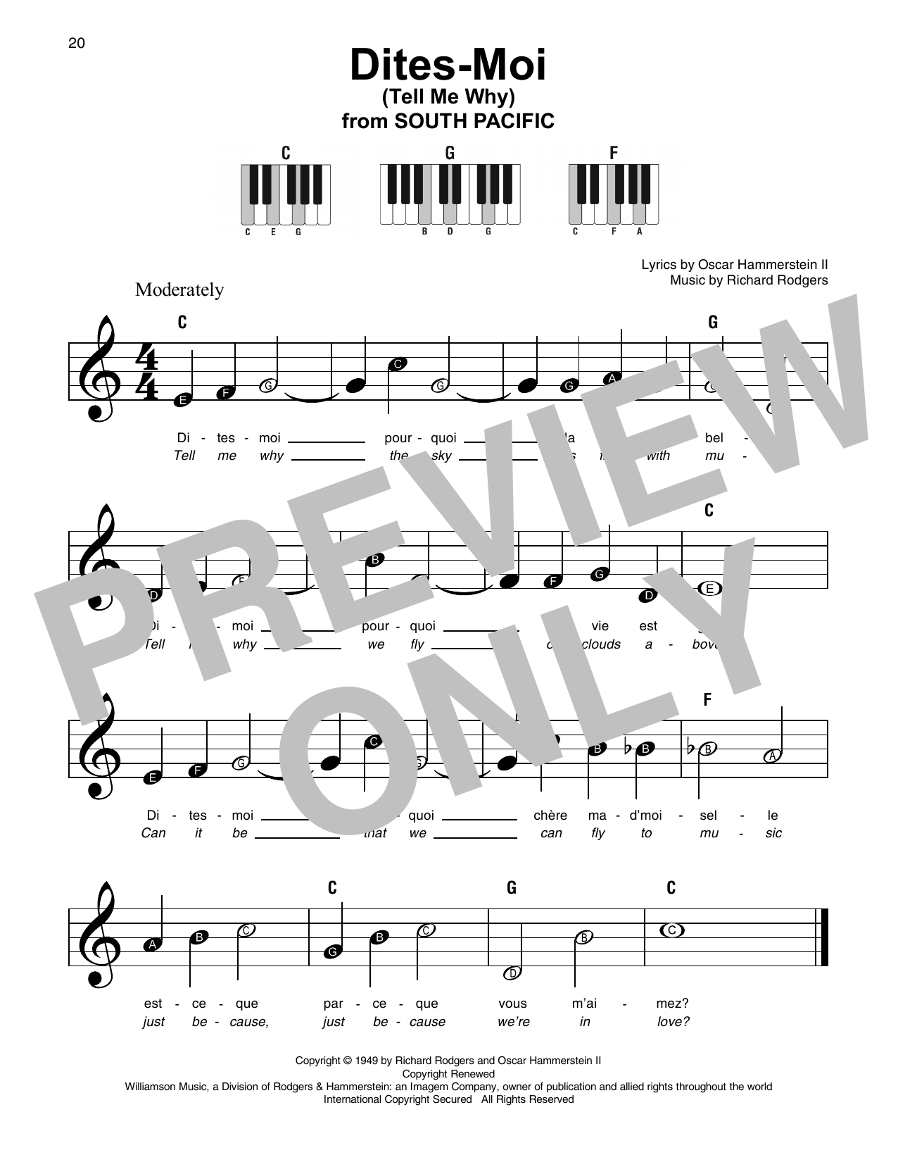 Download Rodgers & Hammerstein Dites-Moi (Tell Me Why) Sheet Music