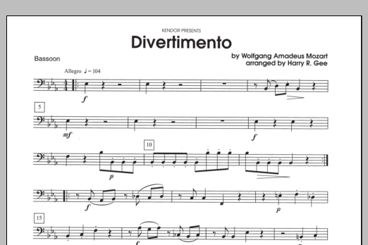 Download Harry Gee Divertimento - Bassoon Sheet Music