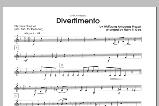 Download Harry Gee Divertimento - Bb Bass Clarinet Sheet Music