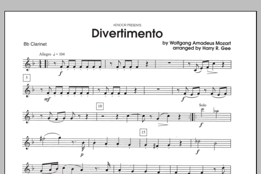 Download Harry Gee Divertimento - Bb Clarinet Sheet Music