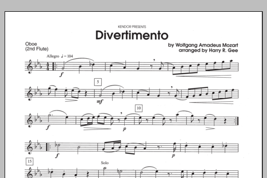 Download Harry Gee Divertimento - Oboe Sheet Music