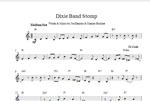 Download Joe Daniels Dixie Band Stomp Sheet Music