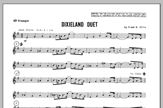 Download Ellis Dixieland Duet - Bb Trumpet Sheet Music