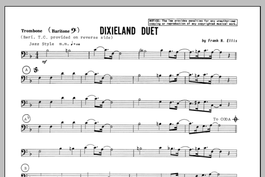 Download Ellis Dixieland Duet - Trombone Sheet Music