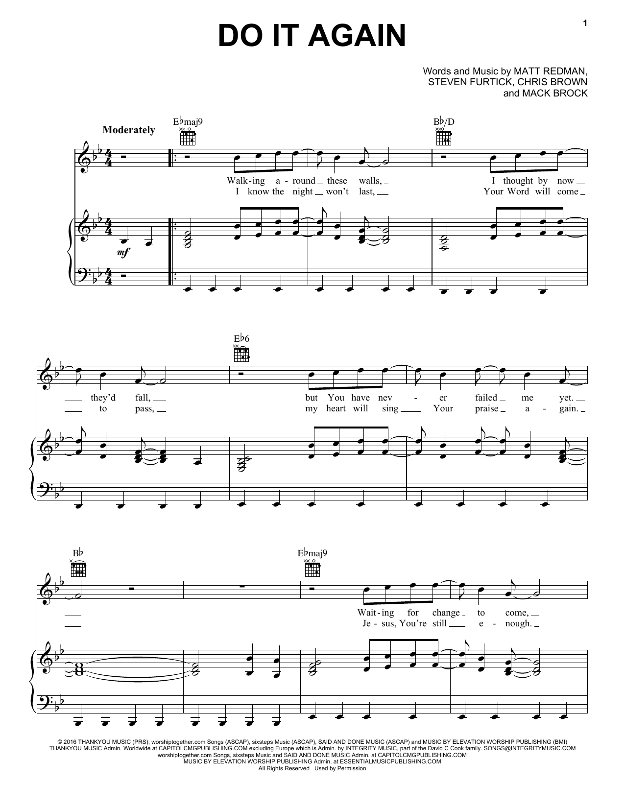 Download Elevation Worship Do It Again Sheet Music