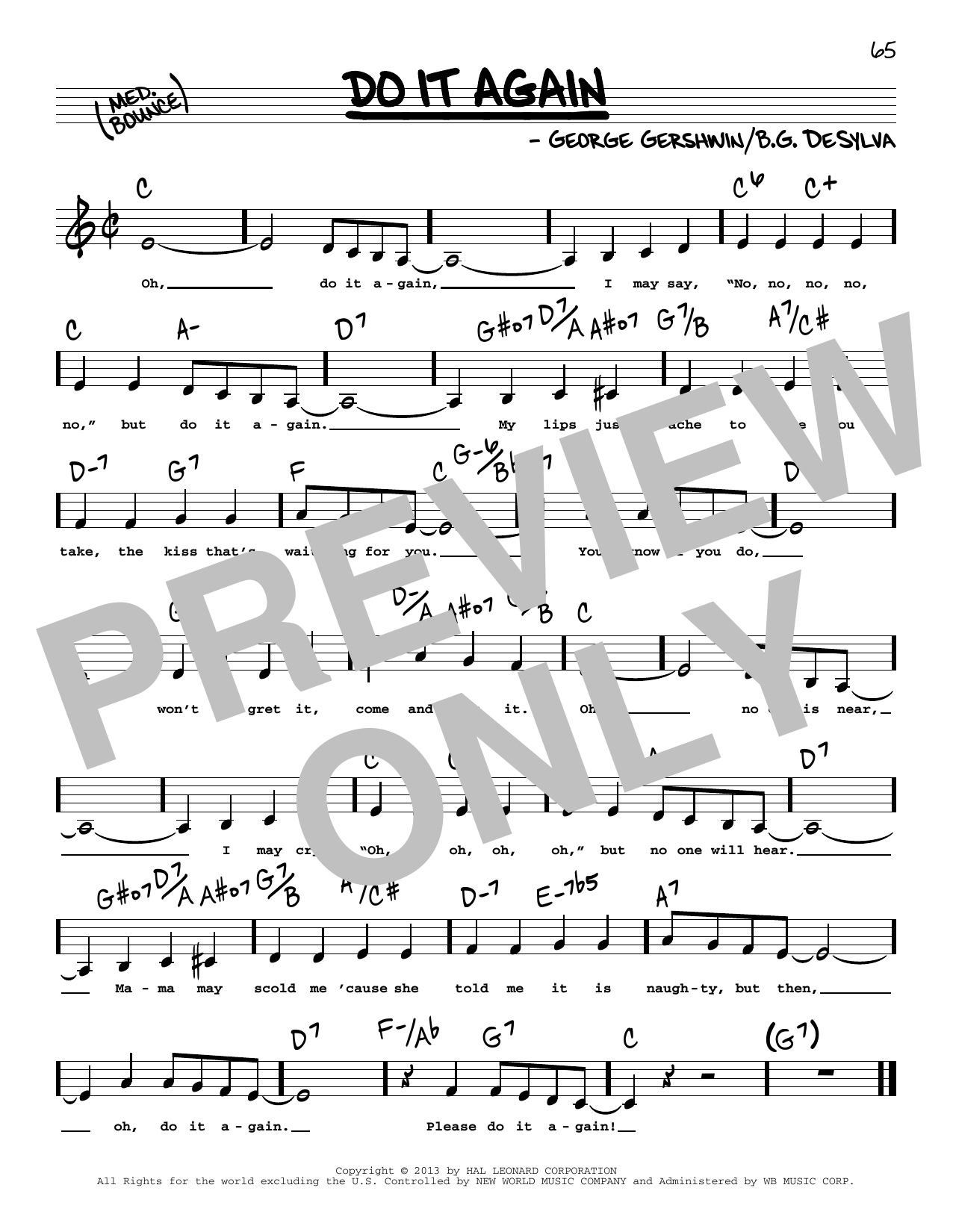 Download George Gershwin Do It Again (Low Voice) Sheet Music