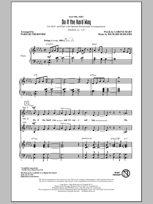Download Paris Rutherford Do It The Hard Way (from Pal Joey) Sheet Music