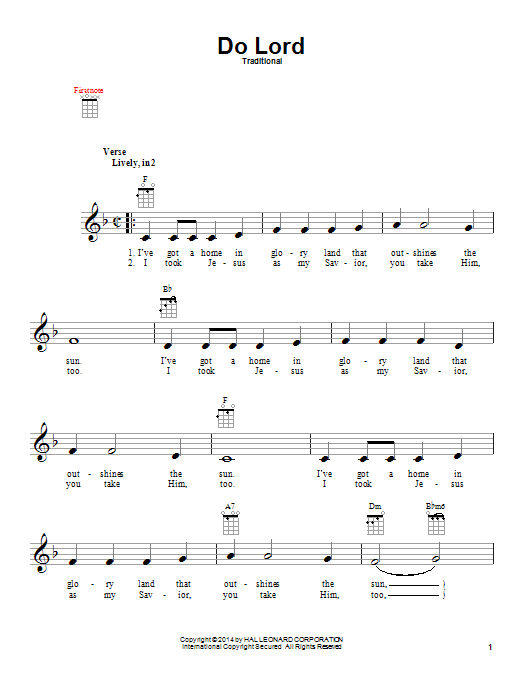 Download Traditional Do Lord Sheet Music