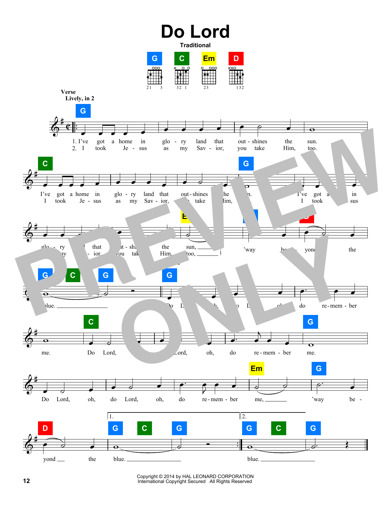 Download Traditional Do Lord Sheet Music