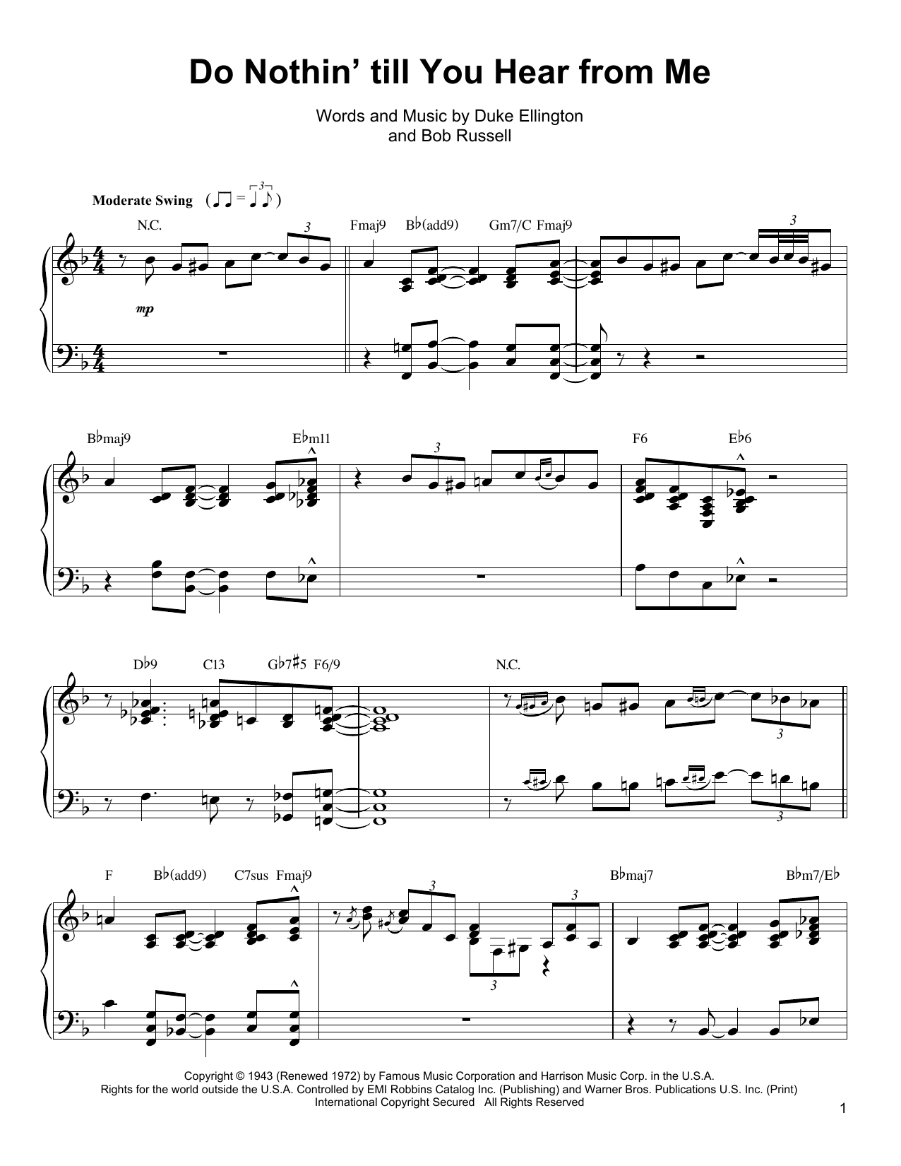 Download Oscar Peterson Do Nothin' Till You Hear From Me Sheet Music