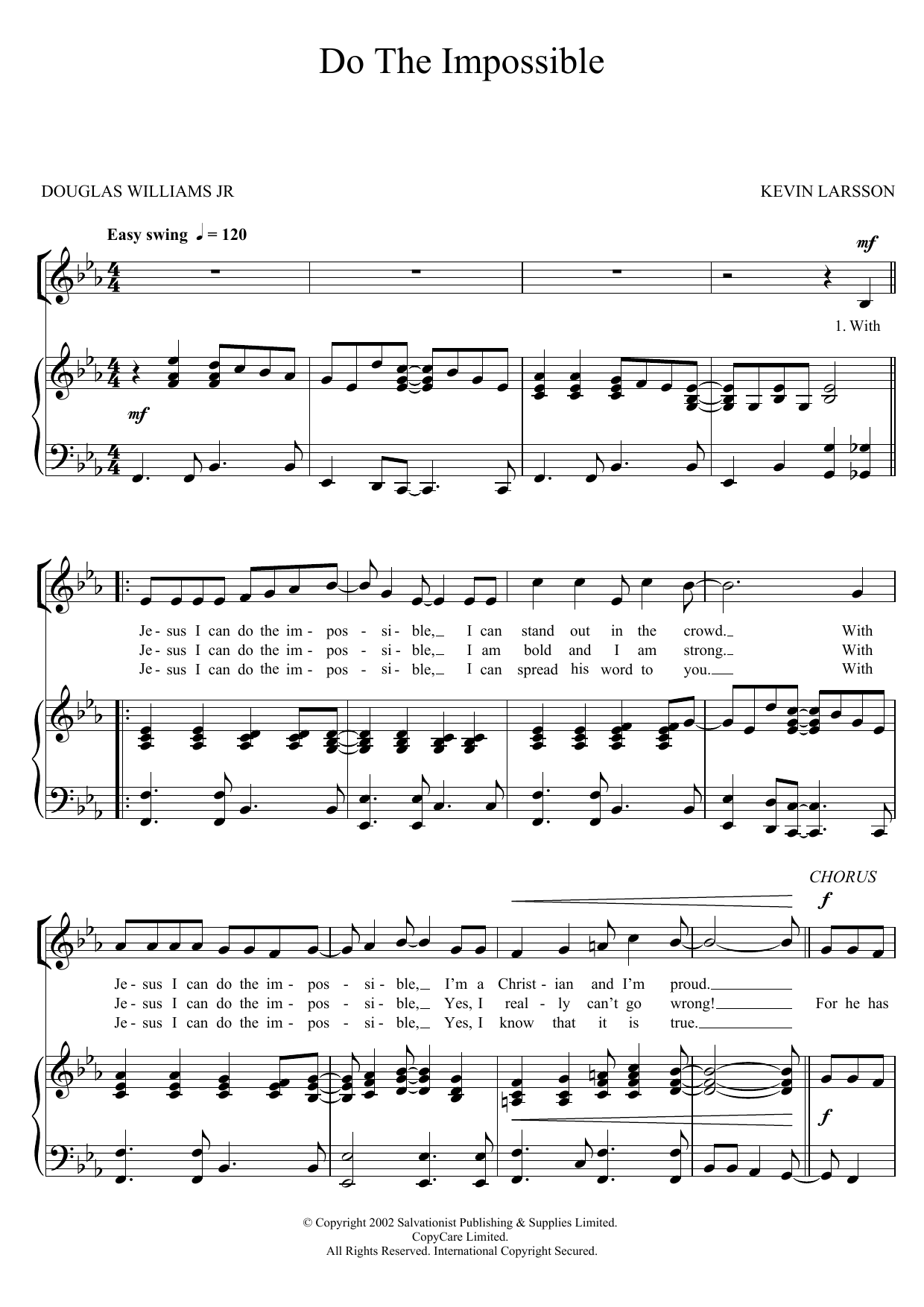 Download The Salvation Army Do The Impossible Sheet Music