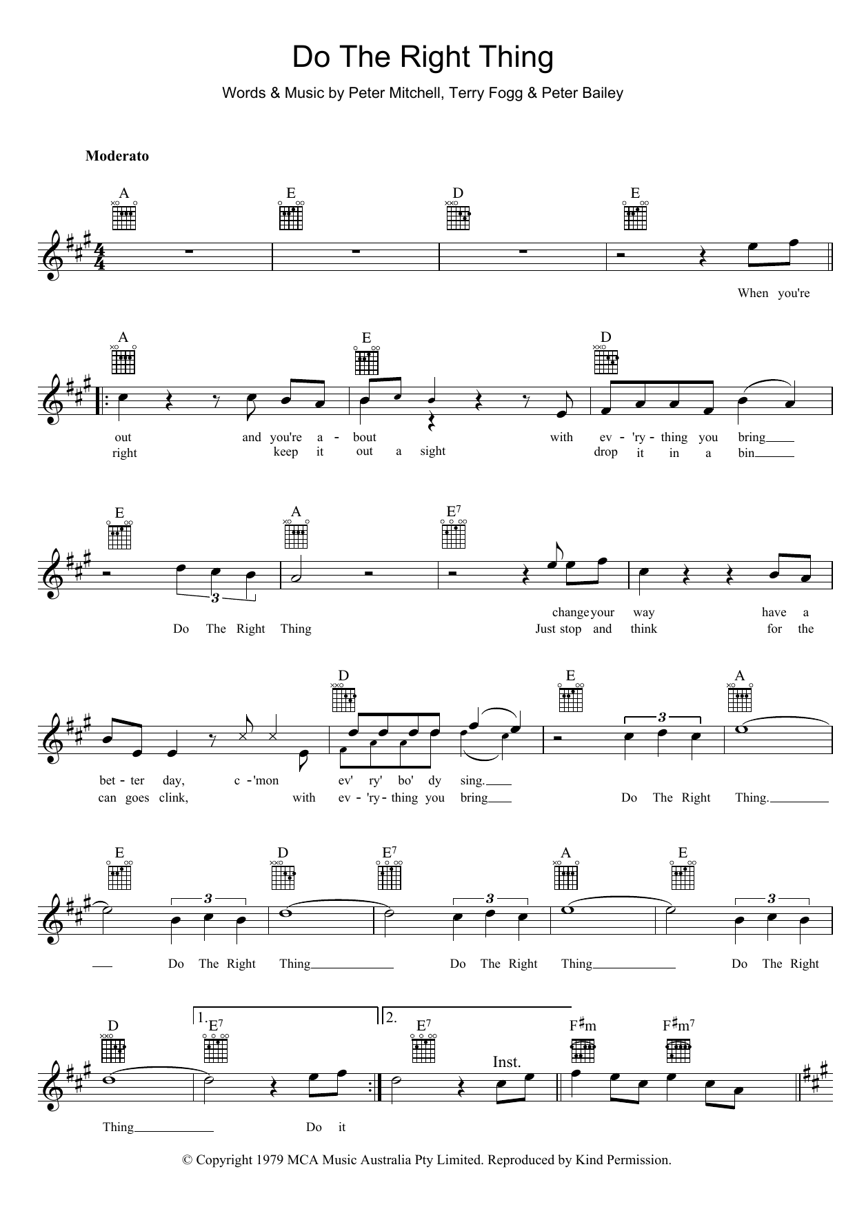 Download Peter Mitchell Do The Right Thing Sheet Music