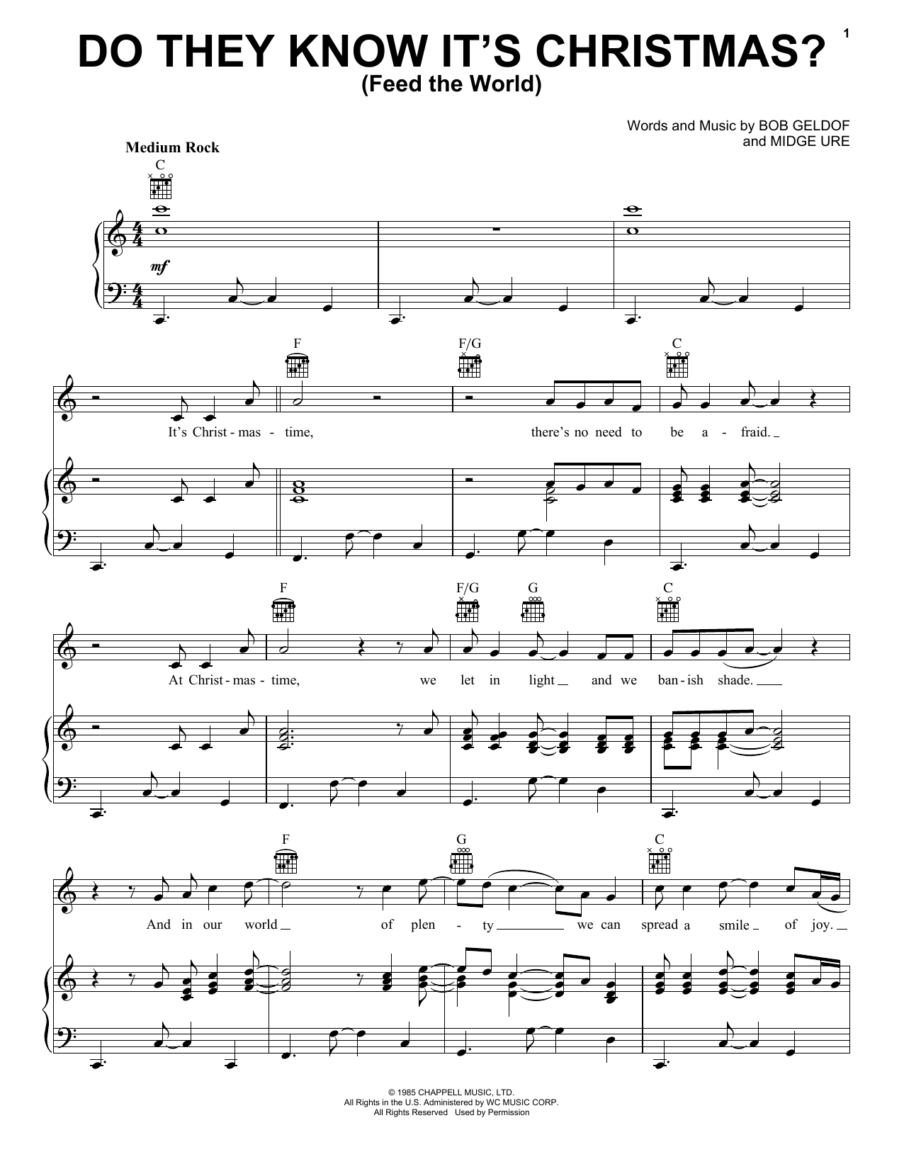 Download Band Aid Do They Know It's Christmas? Sheet Music
