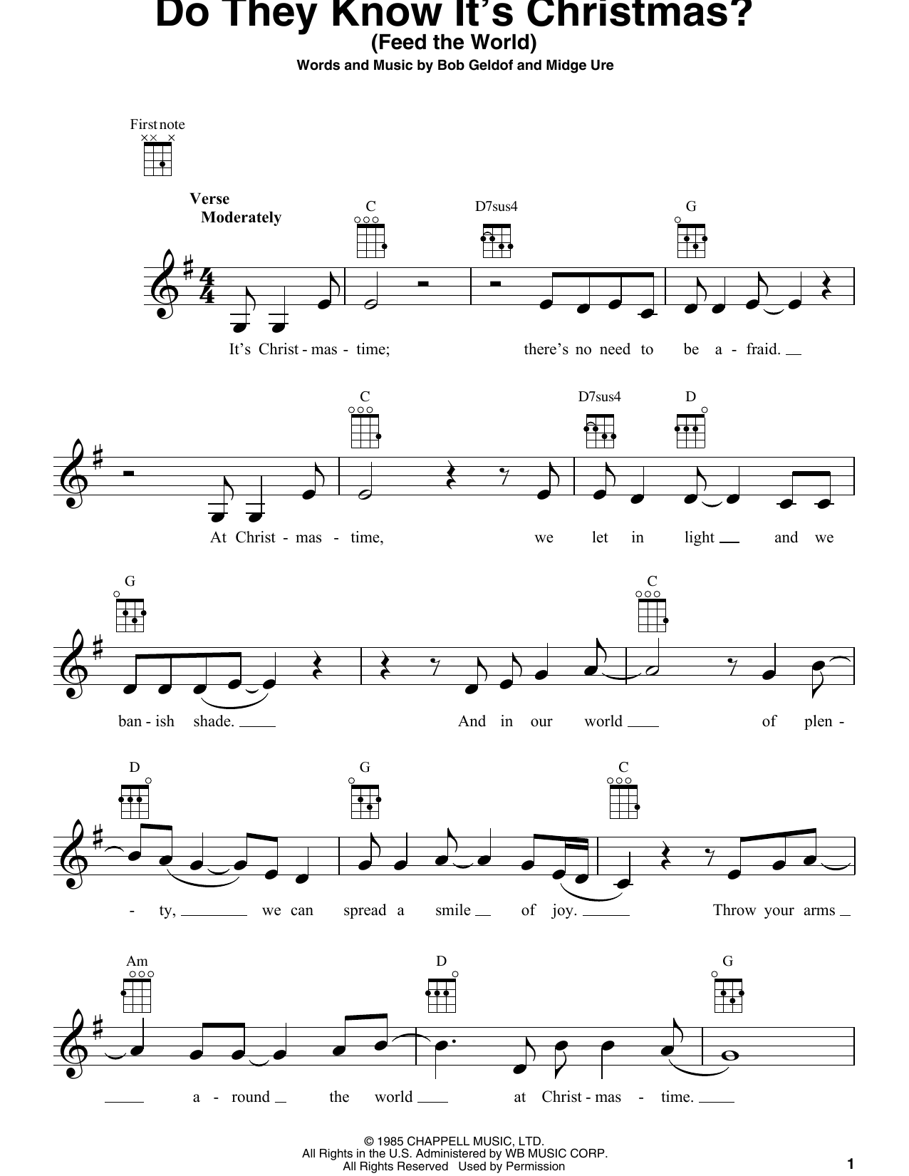 Download Band Aid Do They Know It's Christmas? (Feed The Sheet Music