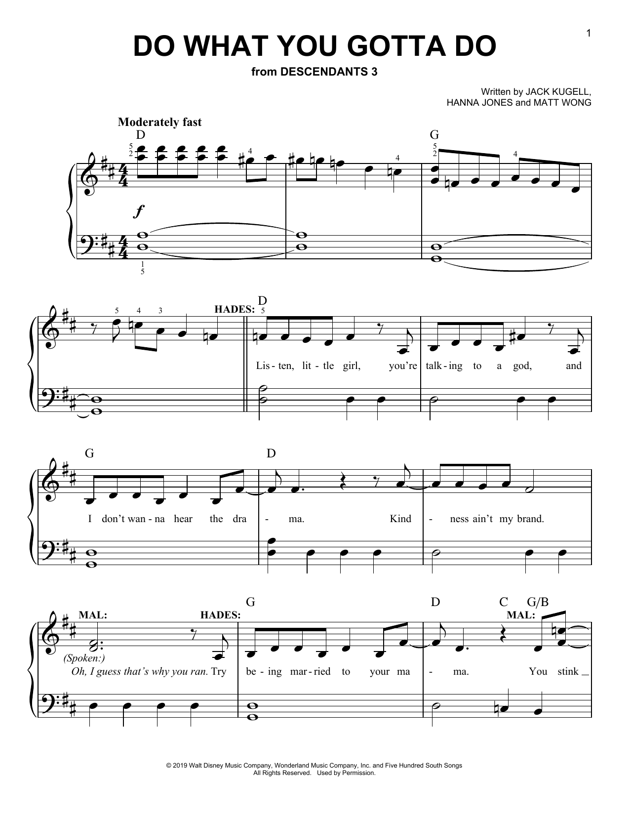 Download Dove Cameron & Cheyenne Jackson Do What You Gotta Do (from Disney's Des Sheet Music
