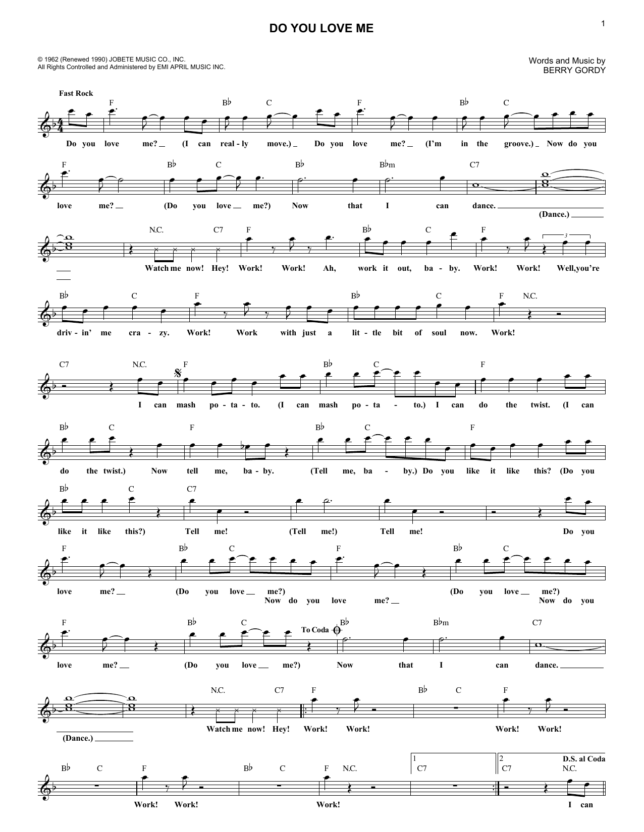 Download The Contours Do You Love Me Sheet Music