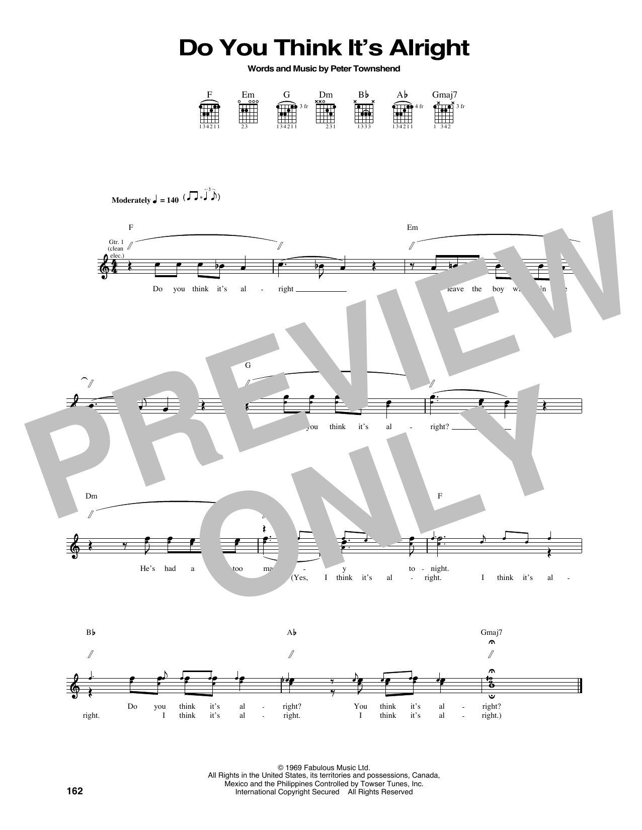 Download The Who Do You Think It's Alright Sheet Music
