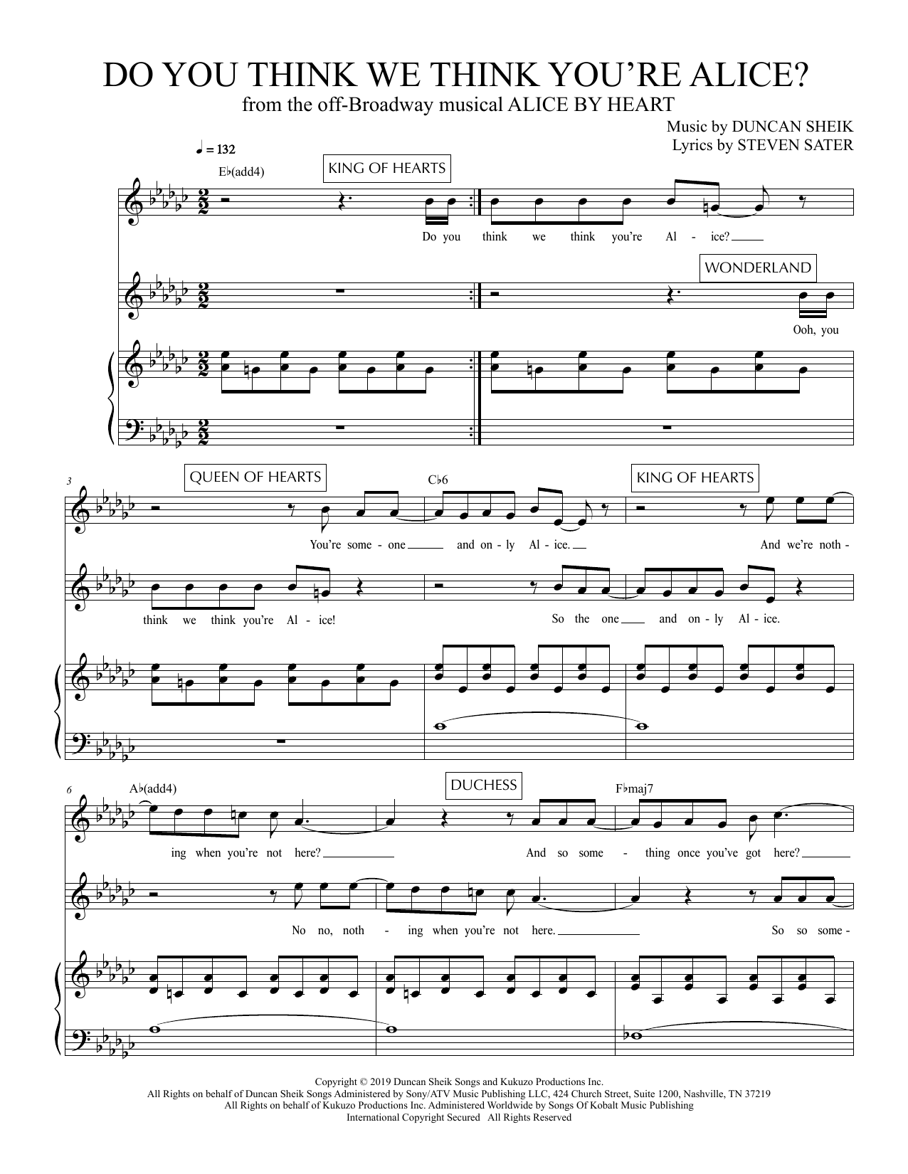 Download Duncan Sheik and Steven Sater Do You Think We Think You're Alice? (fr Sheet Music