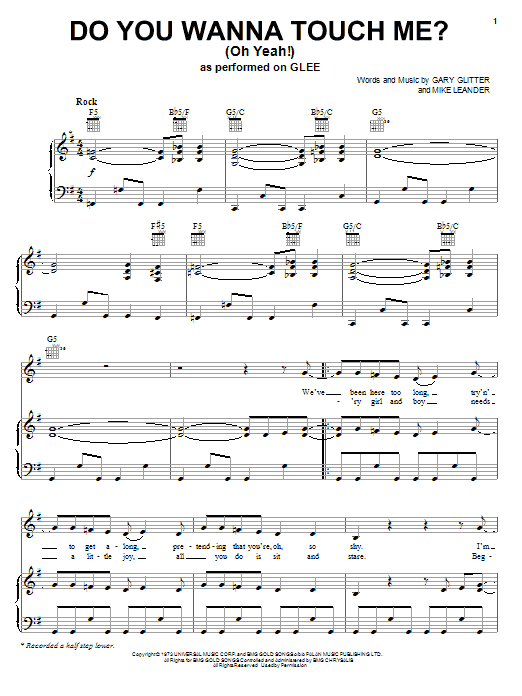 Download Glee Cast Do You Wanna Touch Me? (Oh Yeah!) Sheet Music