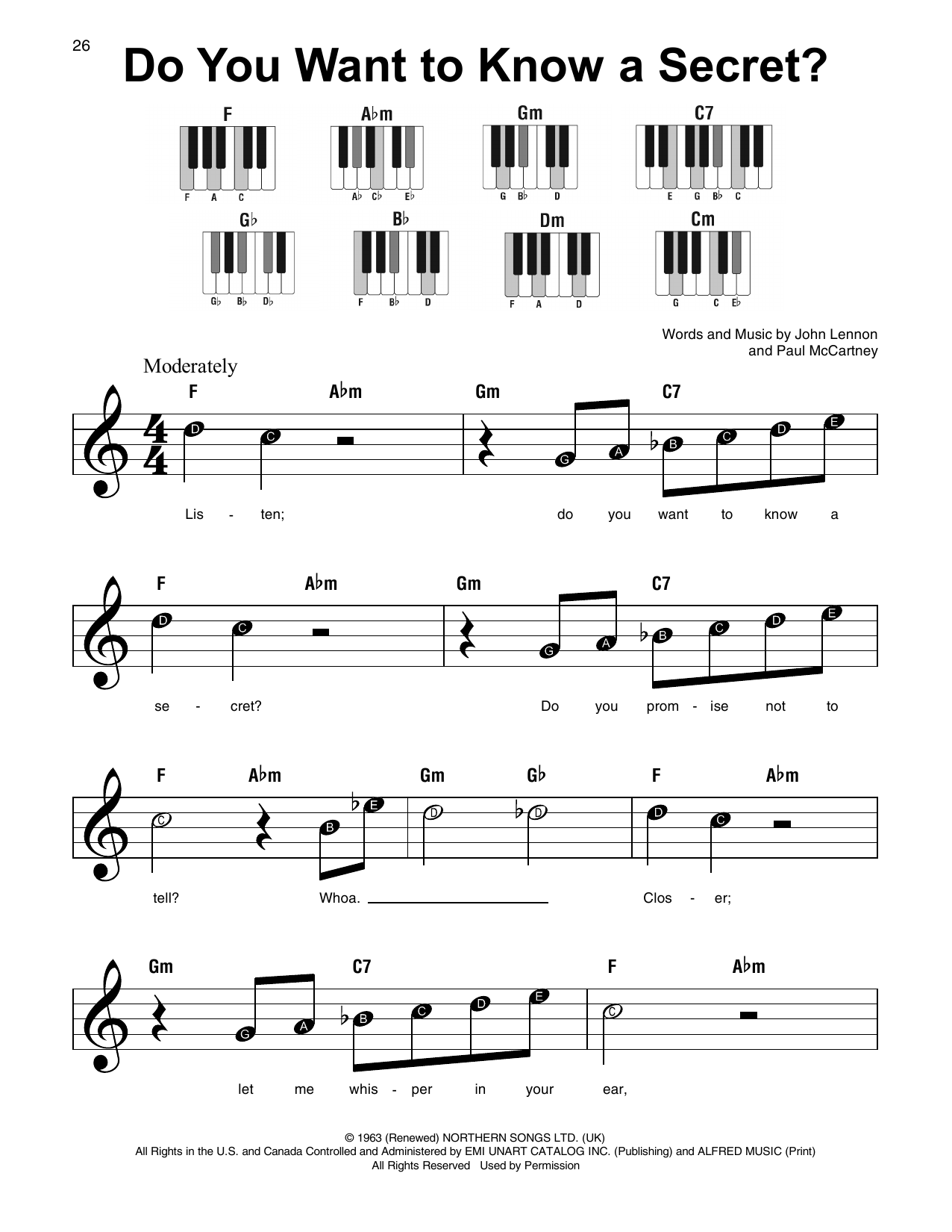 Download The Beatles Do You Want To Know A Secret? Sheet Music