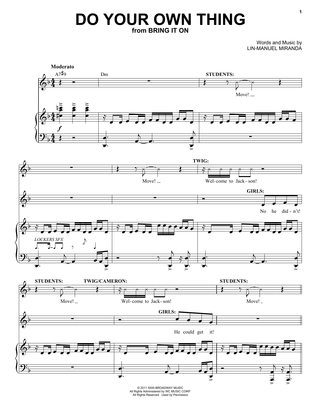 Download Lin-Manuel Miranda Do Your Own Thing (from Bring It On: Th Sheet Music