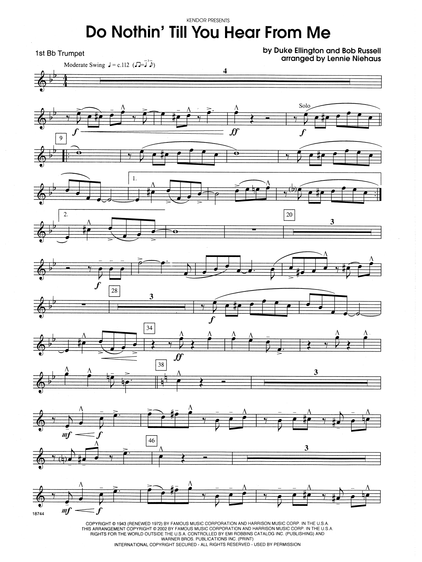 Download Lennie Niehaus Do Nothin' Till You Hear from Me - 1st Sheet Music