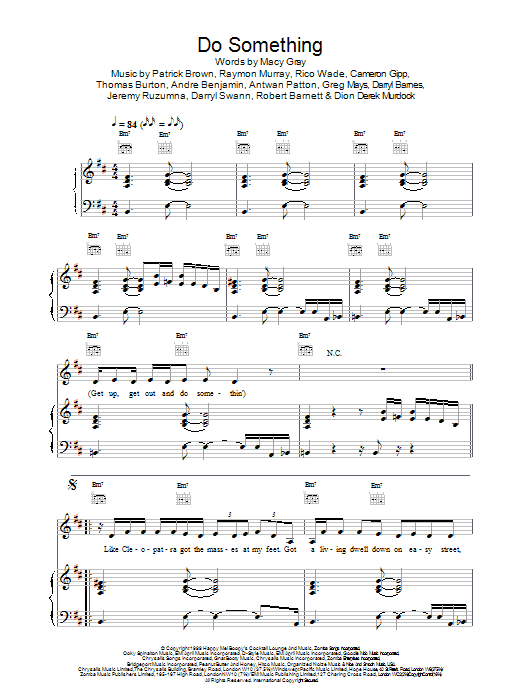 Macy Gray Do Something sheet music notes printable PDF score