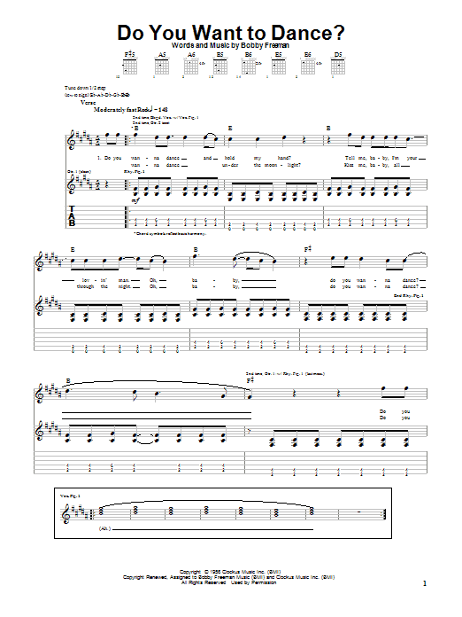 The Beach Boys Do You Want To Dance? sheet music notes printable PDF score