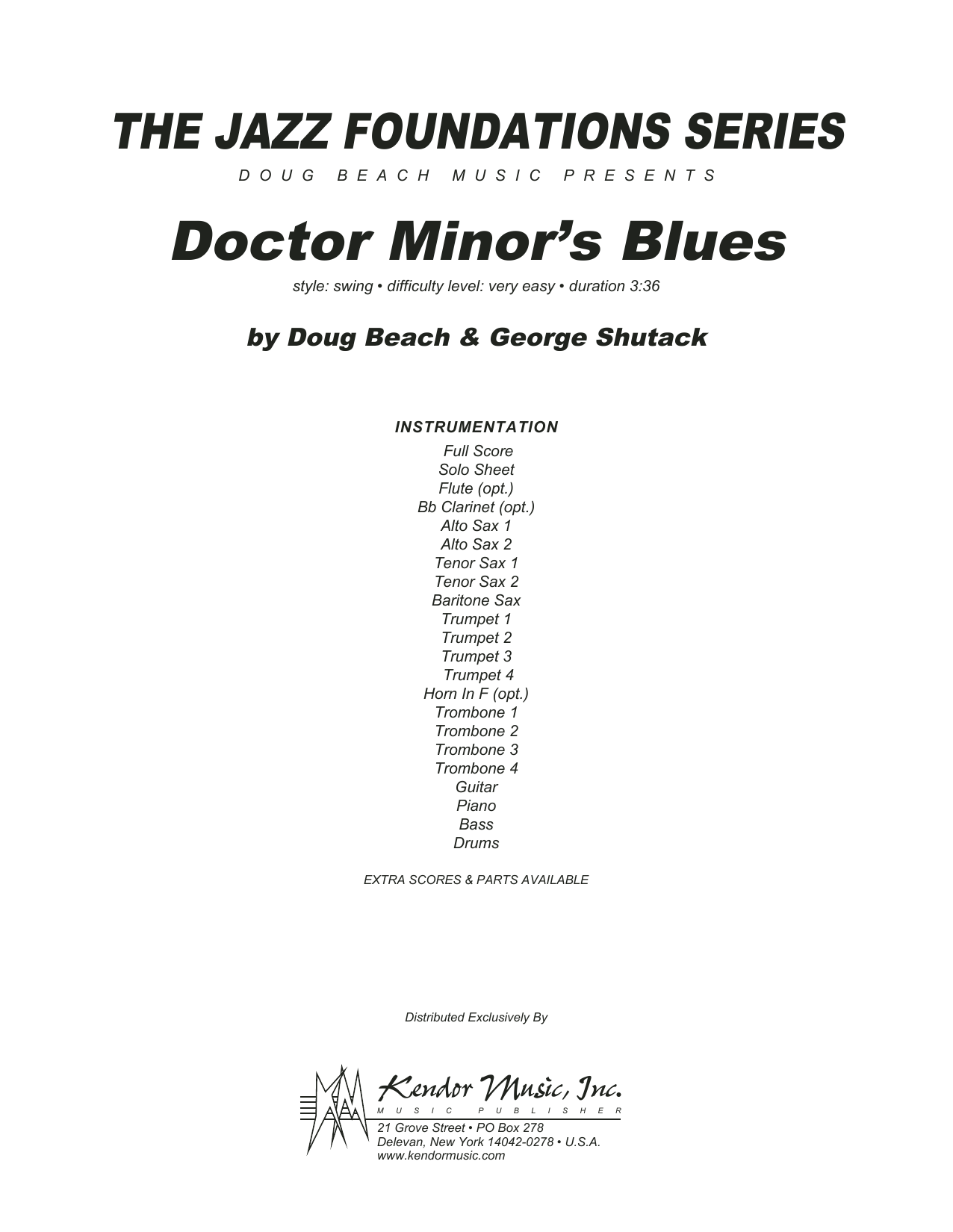 Download Shutack Doctor Minor's Blues - Full Score Sheet Music