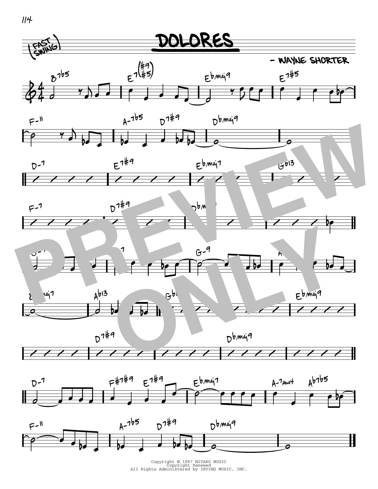 Download Wayne Shorter Dolores [Reharmonized version] (arr. Ja Sheet Music